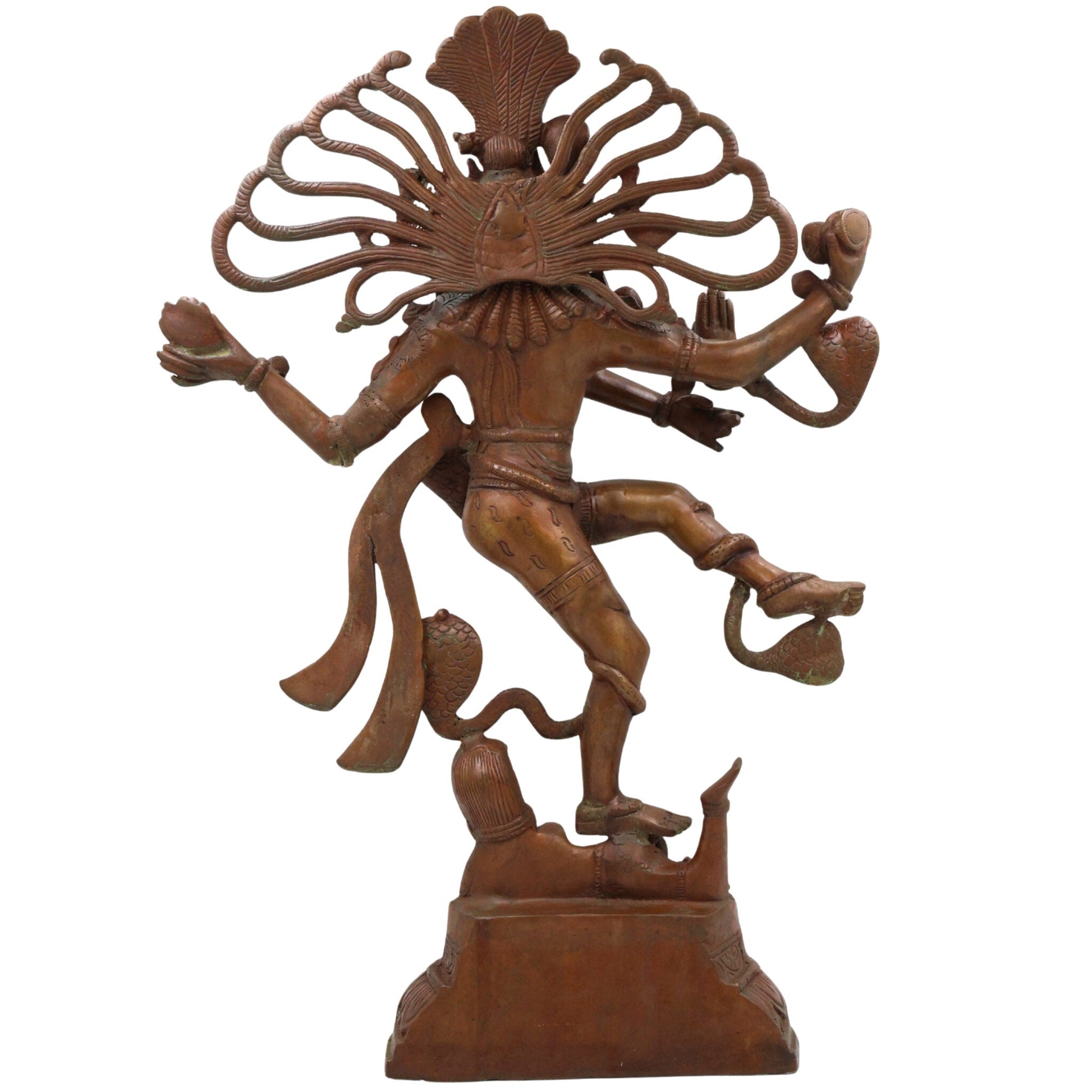 Brass Large Nataraja Idol | Handcrafted Lord Shiva Dancing Murti for Pooja, Temple & Home Decor, Brown, 21 Inch, 1 Piece