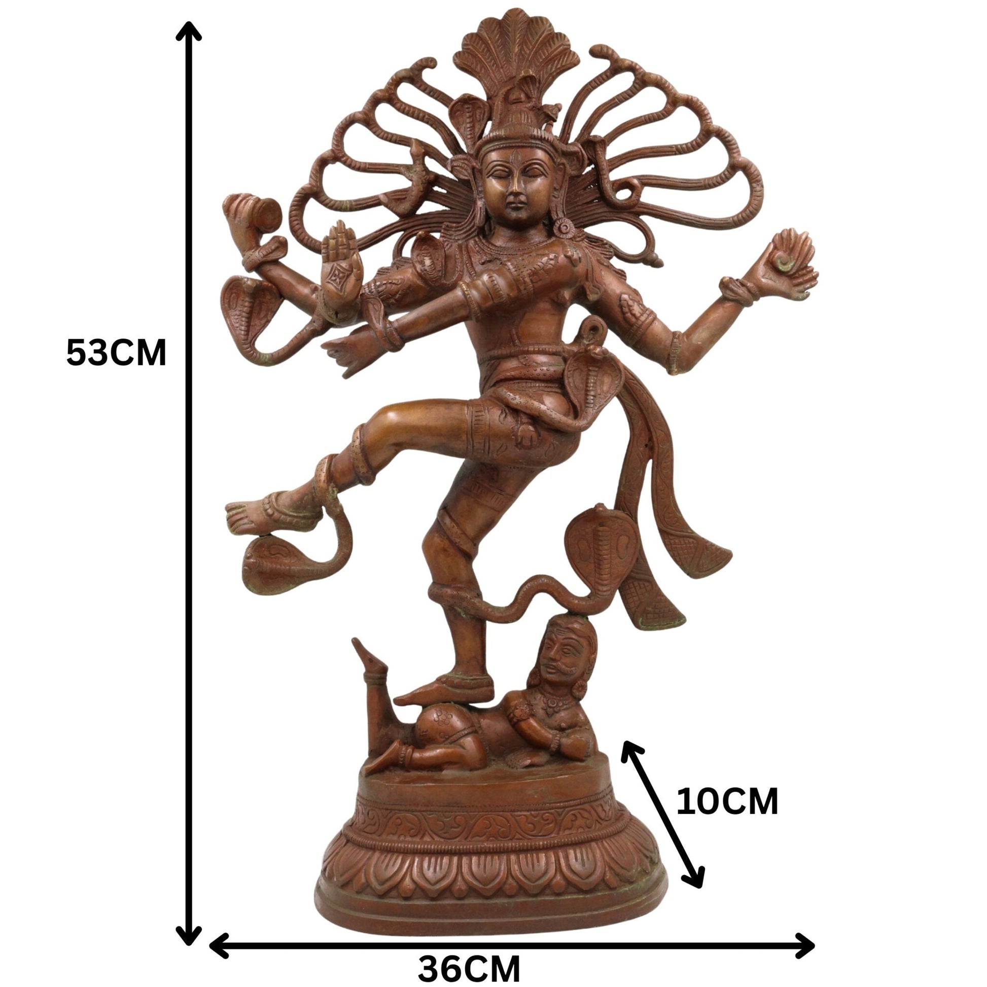 Brass Large Nataraja Idol | Handcrafted Lord Shiva Dancing Murti for Pooja, Temple & Home Decor, Brown, 21 Inch, 1 Piece