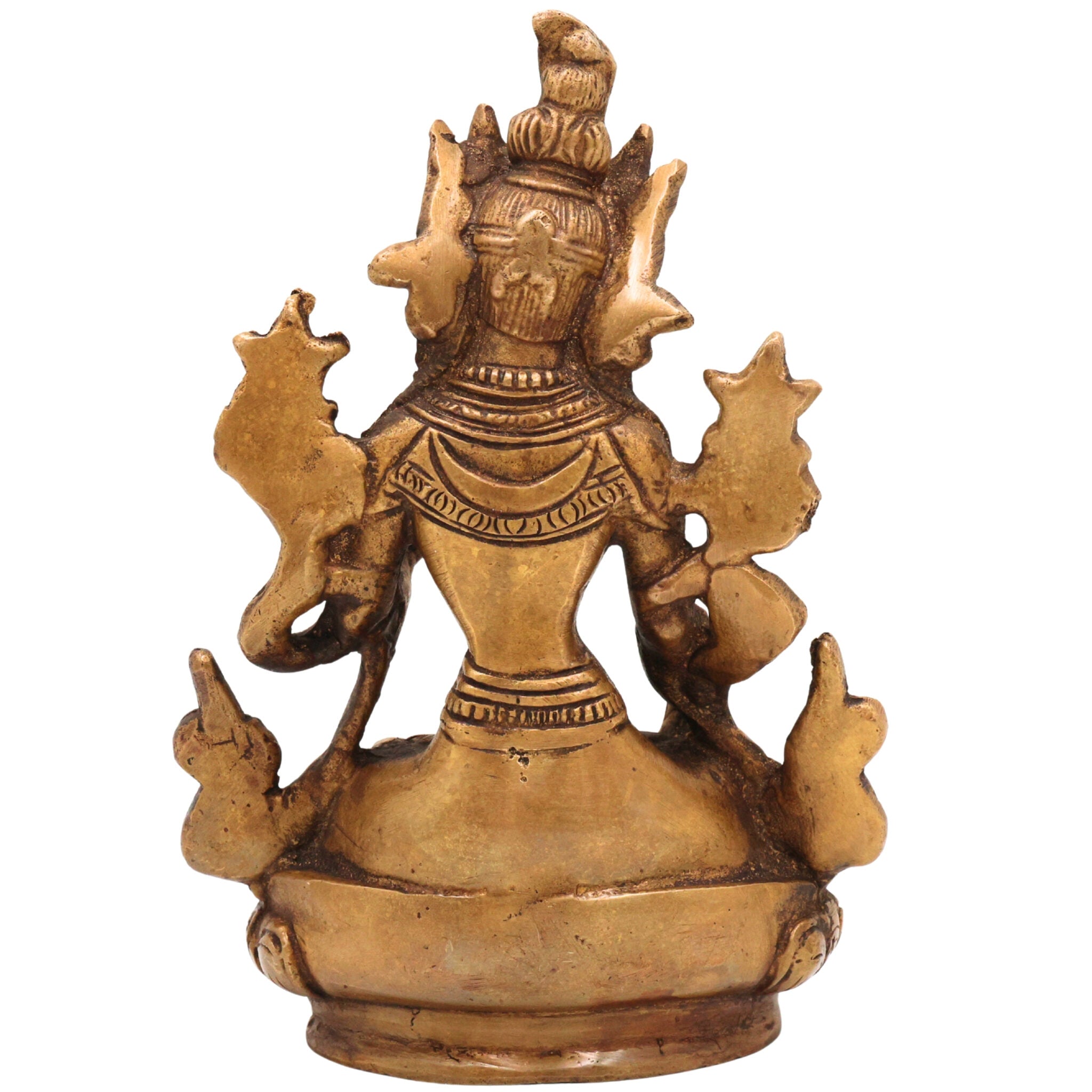 Brass Tara Maa Idol | Handcrafted Goddess Tara Murti for Pooja, Temple & Home Decor, Gold, 6 Inch, 1 Piece