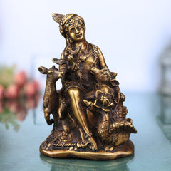 Brass Krishna Idol | Handcrafted Lord Krishna Statue | Divine Krishna Murti for Pooja, Temple & Home Decor, Gold, 6.5 Inch, 1 Piece