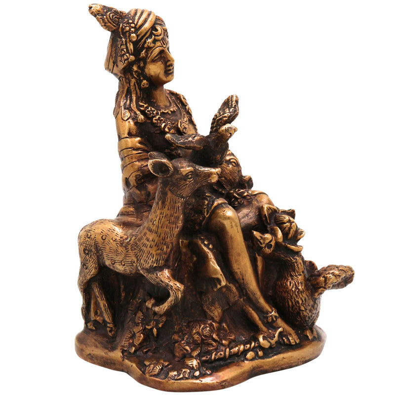 Brass Krishna Idol | Handcrafted Lord Krishna Statue | Divine Krishna Murti for Pooja, Temple & Home Decor, Gold, 6.5 Inch, 1 Piece