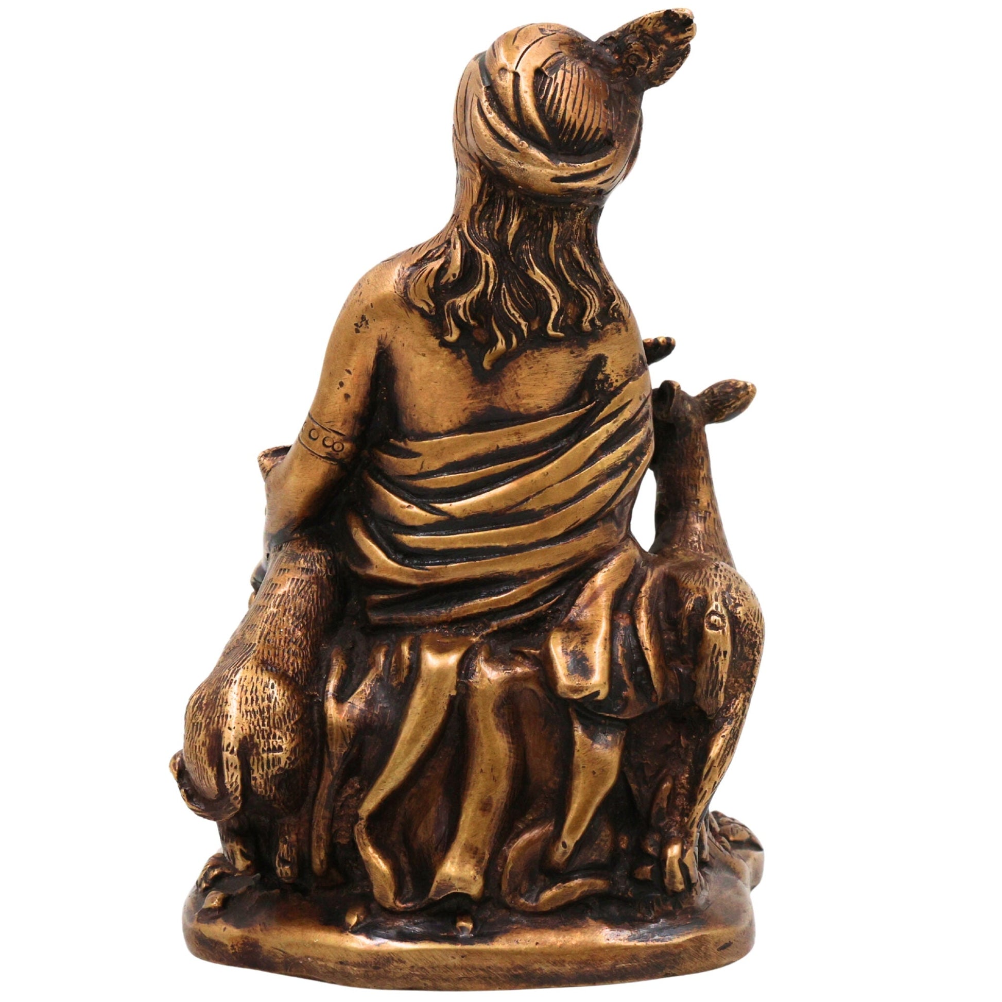 Brass Krishna Idol | Handcrafted Lord Krishna Statue | Divine Krishna Murti for Pooja, Temple & Home Decor, Gold, 6.5 Inch, 1 Piece