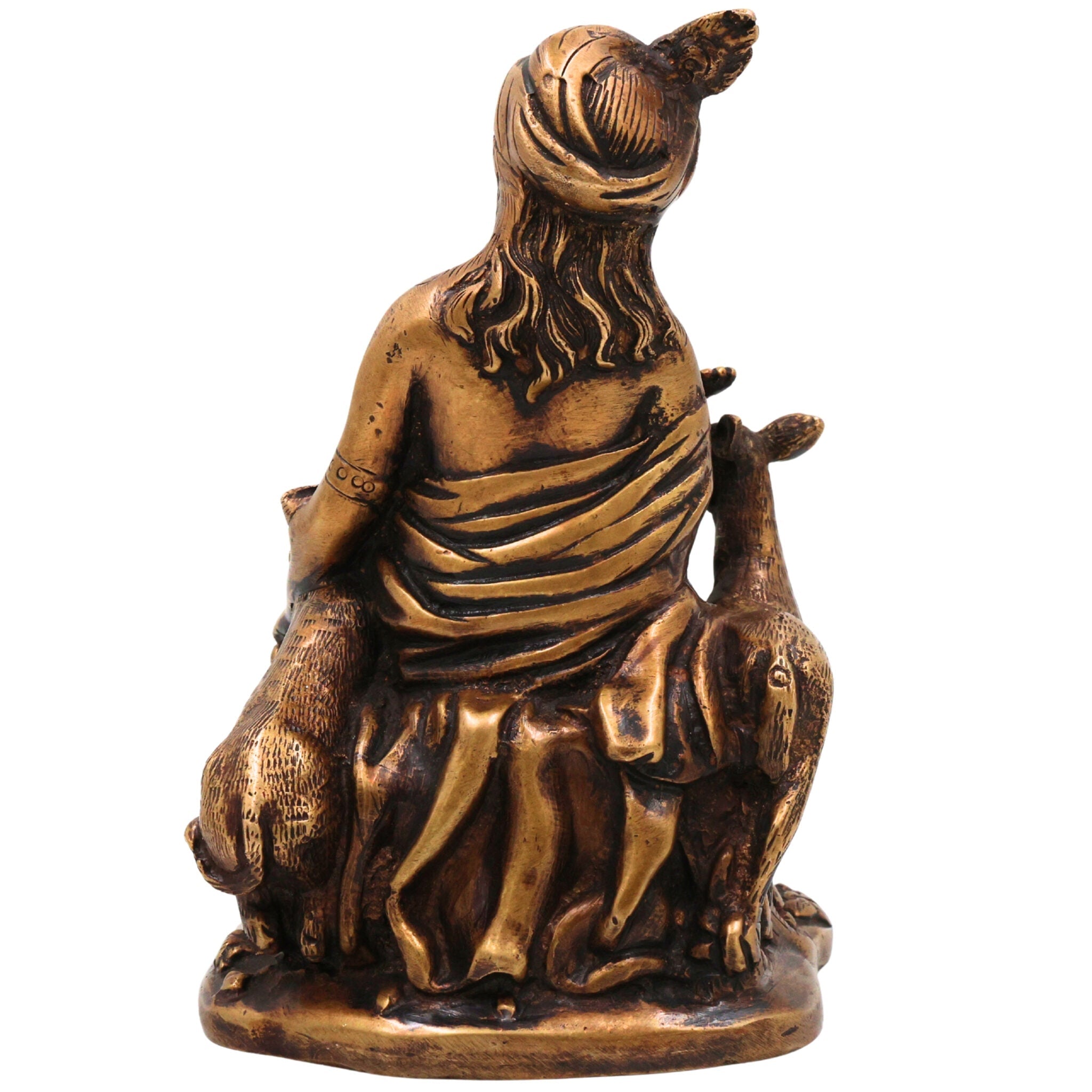 Brass Krishna Idol | Handcrafted Lord Krishna Statue | Divine Krishna Murti for Pooja, Temple & Home Decor, Gold, 6.5 Inch, 1 Piece