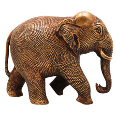 Brass Elephant Idol | Handcrafted Decorative Elephant Sculpture for Home, Pooja & Gifts, Gold, 5 Inch, 1 Piece