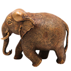 Brass Elephant Idol | Handcrafted Decorative Elephant Sculpture for Home, Pooja & Gifts, Gold, 5 Inch, 1 Piece