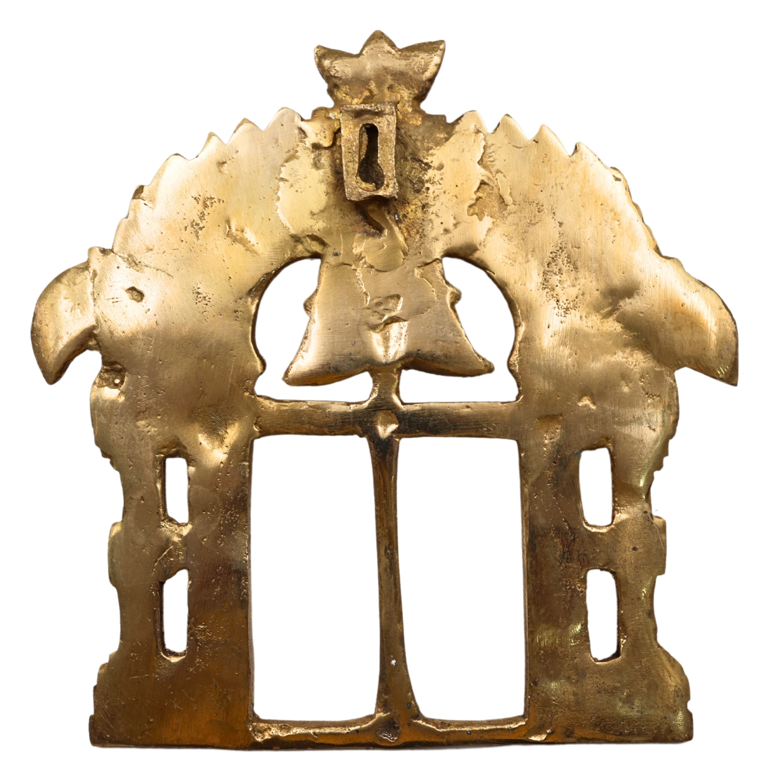 Bhunes Brass Prabhavali Frame Arch – Prabhawali Wall Hanging Prabhaval for Temple, Home Mandir & Deity Backdrop | Traditional Brass Arch for God Idol Decor, Gold, 8 Inch, 1 Piece