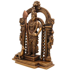 Brass Murugan Idol, Handcrafted Subramanya Murti, Karthikeya Statue for Pooja, Temple & Home Decor, Gold, 8.5 Inch, 1 Piece