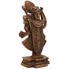 Brass Srinath Ji Idol, Handcrafted Krishna Murti, Bal Gopal Statue for Pooja, Home Temple & Spiritual Decor, Gold, 6.5 Inch, 1 Piece