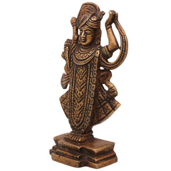 Brass Srinath Ji Idol, Handcrafted Krishna Murti, Bal Gopal Statue for Pooja, Home Temple & Spiritual Decor, Gold, 6.5 Inch, 1 Piece
