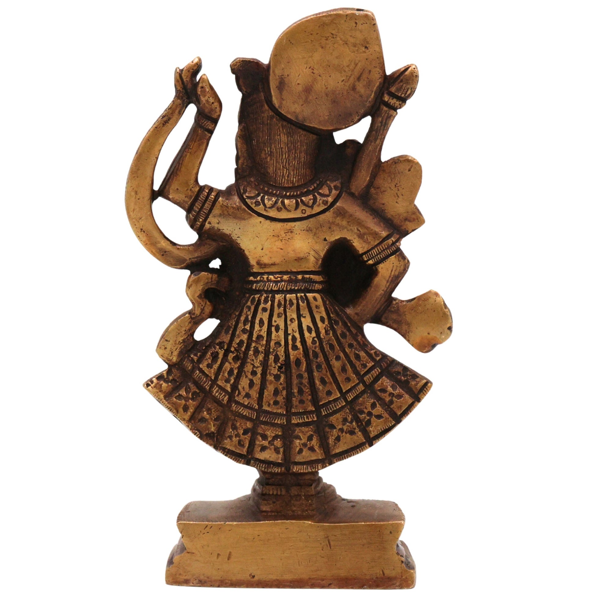 Brass Srinath Ji Idol, Handcrafted Krishna Murti, Bal Gopal Statue for Pooja, Home Temple & Spiritual Decor, Gold, 6.5 Inch, 1 Piece
