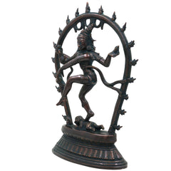 Brass Large Nataraja Idol | Lord Shiva Dancing Statue | Handmade Tandava Murti for Home Temple Decor, Black, 12.5 Inch, 1 Piece