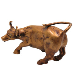 Brass Handcrafted Bull, Shiva’s Vehicle Nandhi Murti for Pooja, Temple & Home Decor, Gold, 4.5 Inch, 1 Piece