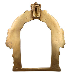Brass Prabhavali Frame Arch Wall Hanging Prabhawal Temple Home Decor Prabhawali For Small Diety Prabhaval, Gold, 6 Inch, 1 Piece