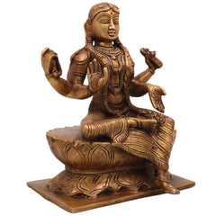 Brass Balambika Idol, Handcrafted Goddess Balambika Murti, Divine Bal Tripura Sundari Statue for Pooja, Temple & Home Decor, Gold, 9 Inch, 1 Piece