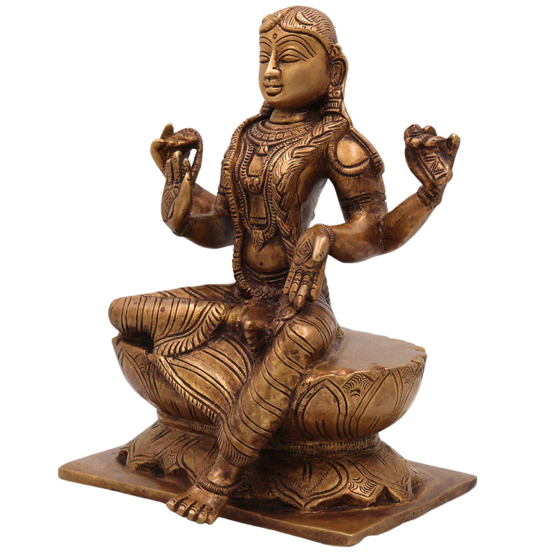 Brass Balambika Idol, Handcrafted Goddess Balambika Murti, Divine Bal Tripura Sundari Statue for Pooja, Temple & Home Decor, Gold, 9 Inch, 1 Piece