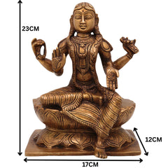 Brass Balambika Idol, Handcrafted Goddess Balambika Murti, Divine Bal Tripura Sundari Statue for Pooja, Temple & Home Decor, Gold, 9 Inch, 1 Piece