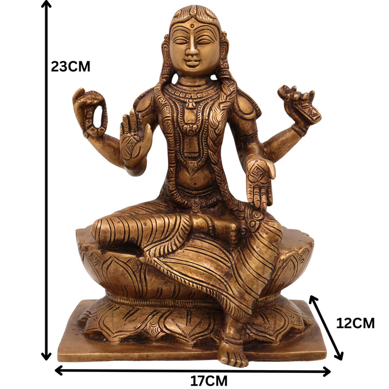 Brass Balambika Idol, Handcrafted Goddess Balambika Murti, Divine Bal Tripura Sundari Statue for Pooja, Temple & Home Decor, Gold, 9 Inch, 1 Piece