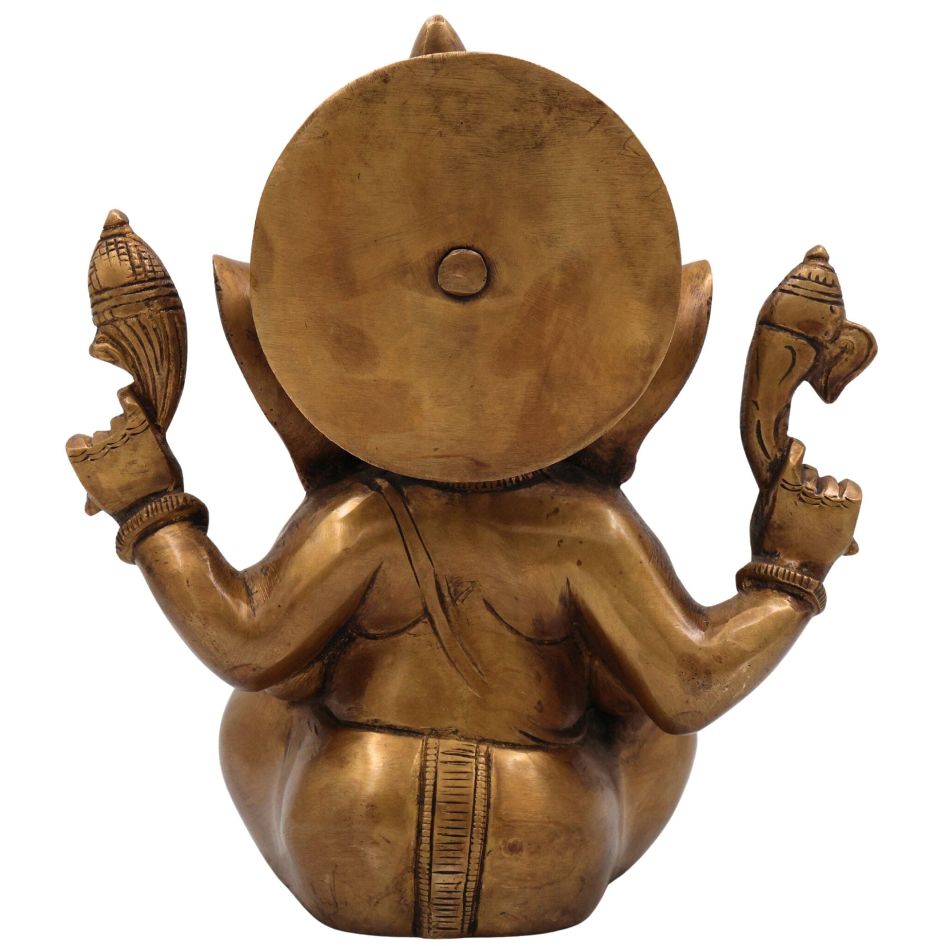 Brass Ganesha Idol | Vinayaka Murti | Handmade Ganapati Sculpture |Ekadanta Spiritual Decor, Gold, 9 Inch, 1 Piece