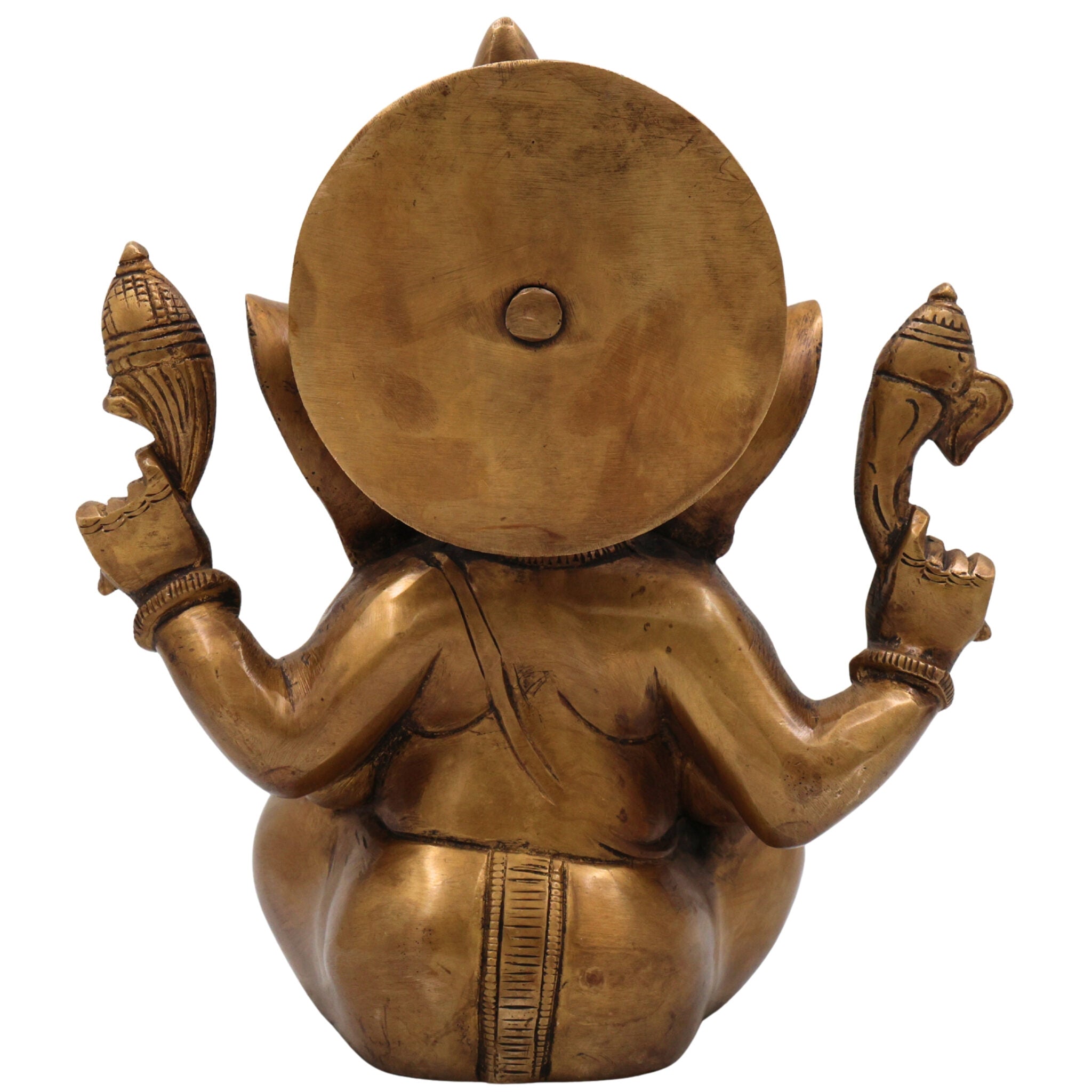 Brass Ganesha Idol | Vinayaka Murti | Handmade Ganapati Sculpture |Ekadanta Spiritual Decor, Gold, 9 Inch, 1 Piece