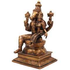 Brass Varahalakshmi Idol, Handcrafted Murti, Goddess Varalakshmi Statue for Pooja, Home Decor & Spiritual Gifts, Gold, 10 Inch, 1 Piece