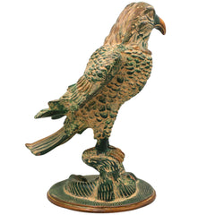 Brass Eagle Sculpture, Handcrafted Eagle Statue, Majestic Bird for Home Decor, Office & Gifts, Green, 13 Inch, 1 Piece