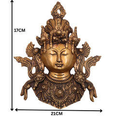 Brass Tara Ma Idol, Handcrafted Goddess Tara Statue, Buddhist Devi Murti, Green Tara Sculpture for Pooja, Home Decor & Gifts, Gold, 6.5 Inch, 1 Piece