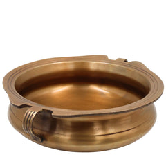 Brass Urli Bowl, Handcrafted Decorative Urli, Floating Flower Sculpture for Home Decor, Pooja & Gifts, Gold, 3.5 Inch, 1 Piece
