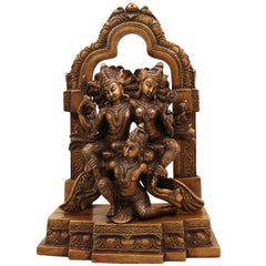 Brass Vishnu Lakshmi on Garuda Idol | Narayana Mahalakshmi Garudar Murti | Balaji Padmavati Vigraha Statue for Puja, Temple & Home Decor,Gold, 12.5 Inch, 1 Piece