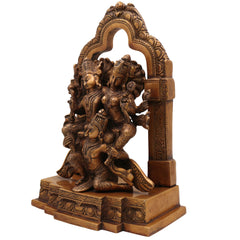 Brass Vishnu Lakshmi on Garuda Idol | Narayana Mahalakshmi Garudar Murti | Balaji Padmavati Vigraha Statue for Puja, Temple & Home Decor,Gold, 12.5 Inch, 1 Piece