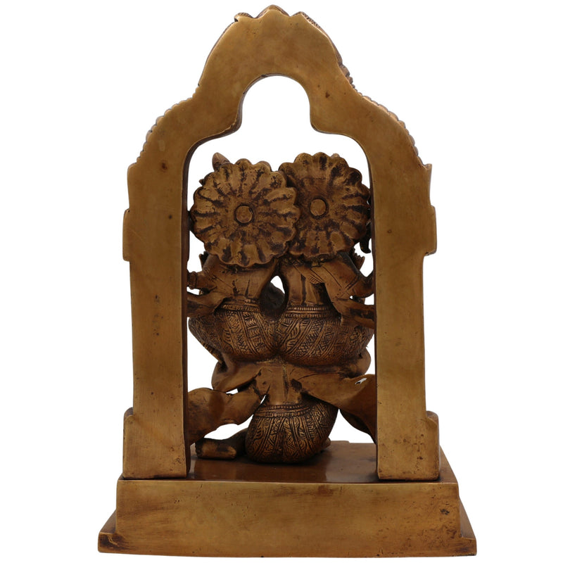 Brass Vishnu Lakshmi on Garuda Idol | Narayana Mahalakshmi Garudar Murti | Balaji Padmavati Vigraha Statue for Puja, Temple & Home Decor,Gold, 12.5 Inch, 1 Piece