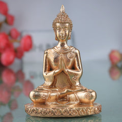 Bronze Buddha Idol | Handcrafted Meditation Shankya Muni Murti, Spiritual Decor, Gold, 3 Inch, 1 Piece