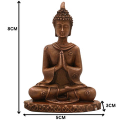 Bronze Buddha Idol | Gautam Buddha Statue | Meditating Shakyamuni | Panchaloha / Ashtadhatu Spiritual Figurine | Lord Tathagata Decor, Brown, 3 Inch, 1 Piece