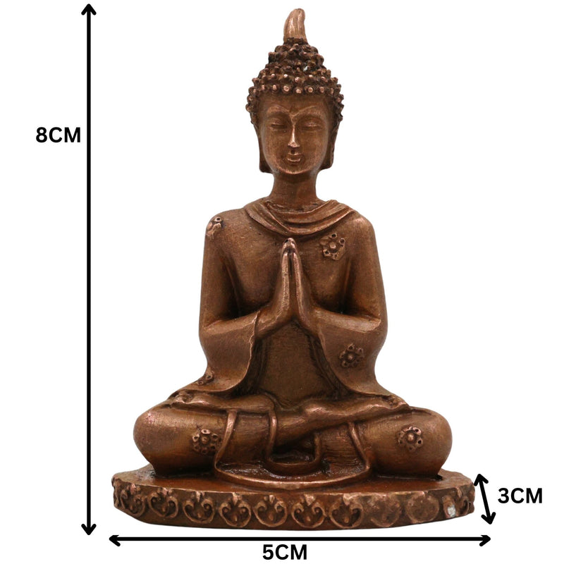 Bronze Buddha Idol | Gautam Buddha Statue | Meditating Shakyamuni | Panchaloha / Ashtadhatu Spiritual Figurine | Lord Tathagata Decor, Brown, 3 Inch, 1 Piece