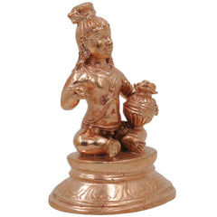 Bronze Handmade Krishna Idol, Panchaloha Gopal Murti, Kanhaiya Govinda Balakrishna Statue, Chola Art Panchdhatu Idol, Gold, 3 Inch, 1 Piece