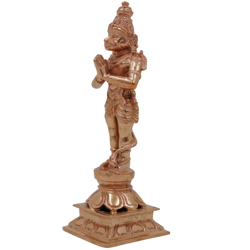Bronze Hanuman Idol | Anjaneya Statue | Maruti Murti | Bajrangbali Figurine | Panchaloha Handcrafted Murti, Gold, 5.5 Inch, 1 Piece