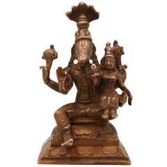 Bronze Handcrafted Varaha Lakshmi Idol, Panchaloha Varahi Amman / Bhudevi / Lakshmi Varaha Statue for Temple & Home Decor, Brown, 3 Inch, 1 Piece