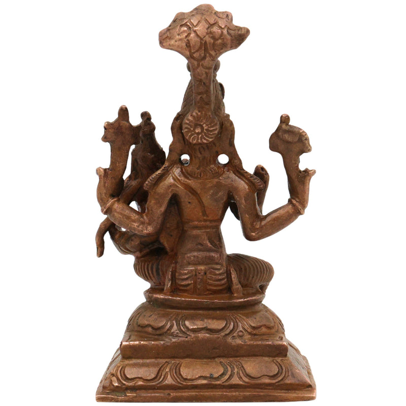 Bronze Handcrafted Varaha Lakshmi Idol, Panchaloha Varahi Amman / Bhudevi / Lakshmi Varaha Statue for Temple & Home Decor, Brown, 3 Inch, 1 Piece