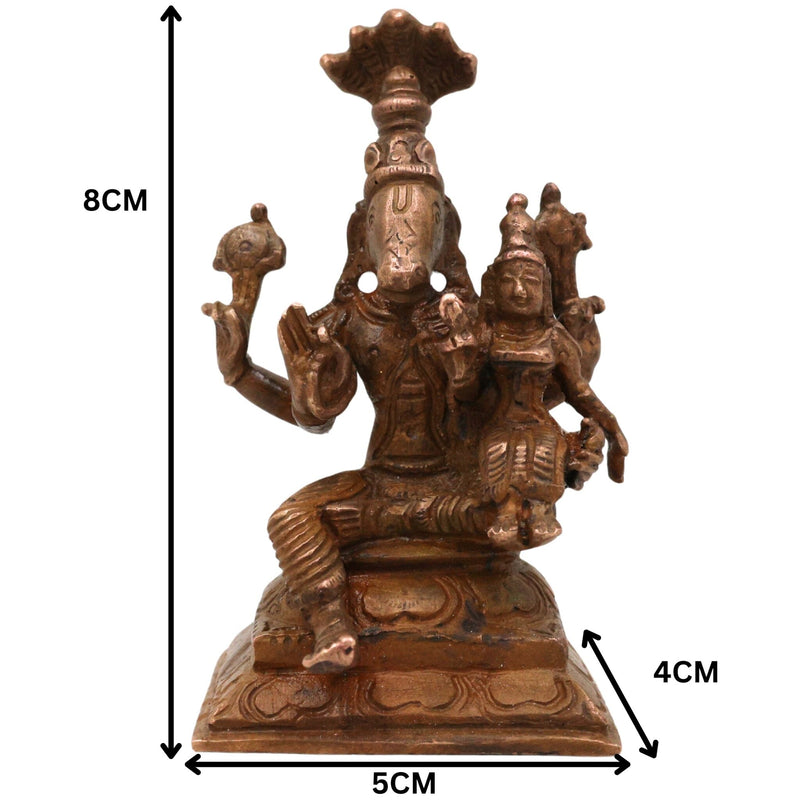 Bronze Handcrafted Varaha Lakshmi Idol, Panchaloha Varahi Amman / Bhudevi / Lakshmi Varaha Statue for Temple & Home Decor, Brown, 3 Inch, 1 Piece