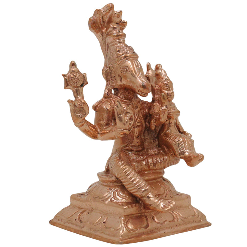 Bronze Varaha Lakshmi Idol, Panchaloha Varahi Amman Statue, Bhudevi Deity, Handcrafted Chola Art, Ashtadhatu Temple Collectible, Gold, 3 Inch, 1 Piece