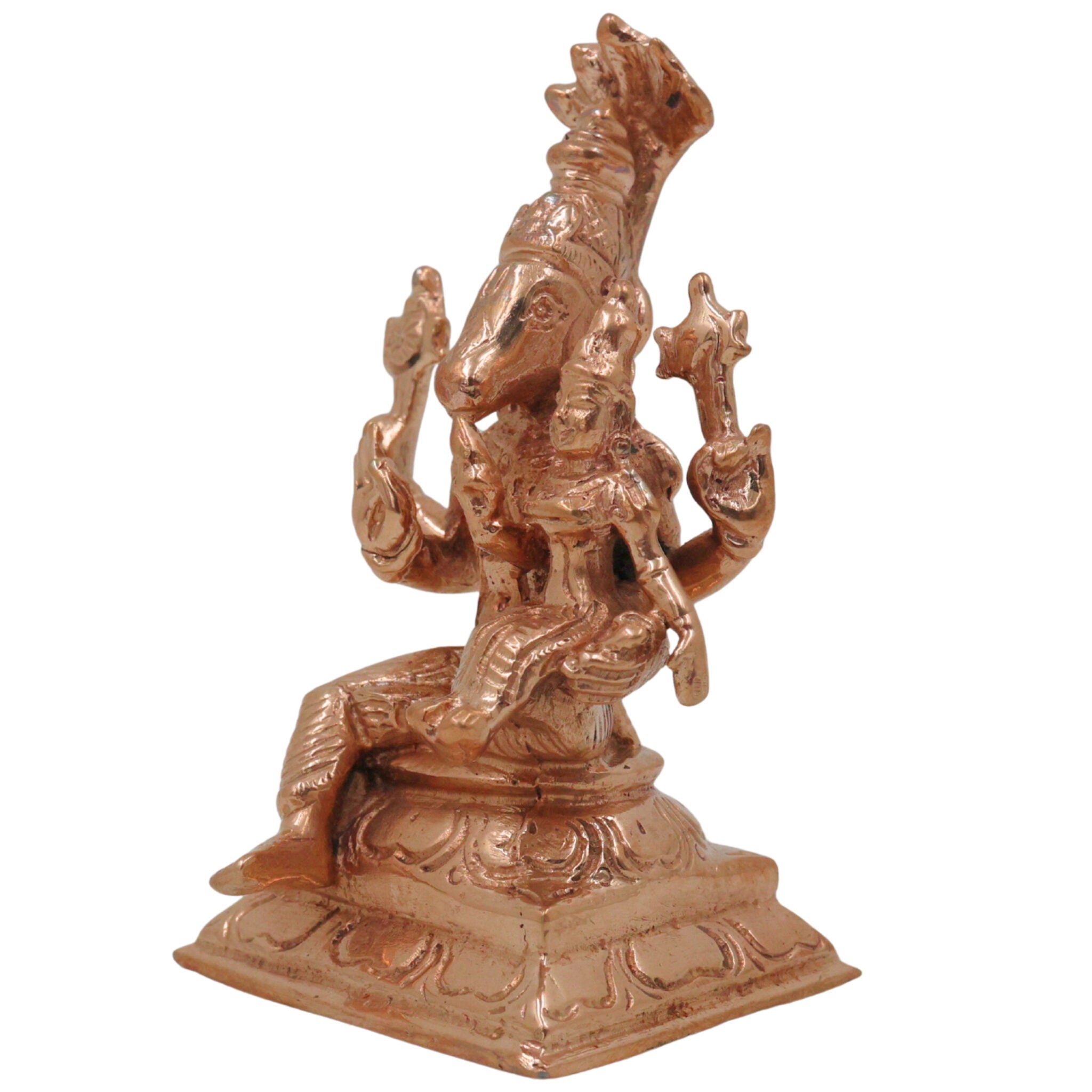 Bronze Varaha Lakshmi Idol, Panchaloha Varahi Amman Statue, Bhudevi Deity, Handcrafted Chola Art, Ashtadhatu Temple Collectible, Gold, 3 Inch, 1 Piece
