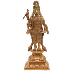 Bronze Palani Murugan Idol | Lord Murugan Statue | Panchaloha Subramanya Murti | Lord Kartikeya Chola Art Idol | South Indian Temple Murugan, Brown, 6 Inch, 1 Piece