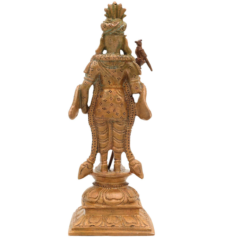 Bronze Palani Murugan Idol | Lord Murugan Statue | Panchaloha Subramanya Murti | Lord Kartikeya Chola Art Idol | South Indian Temple Murugan, Brown, 6 Inch, 1 Piece
