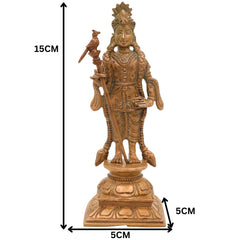 Bronze Palani Murugan Idol | Lord Murugan Statue | Panchaloha Subramanya Murti | Lord Kartikeya Chola Art Idol | South Indian Temple Murugan, Brown, 6 Inch, 1 Piece