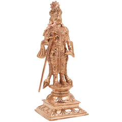 Bronze Palani Murugan Idol | Handcrafted Panchaloha Lord Murugan Statue | Lord Subramanya / Lord Kartikeya, Gold, 6 Inch, 1 Piece