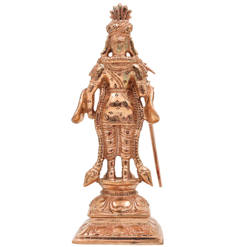 Bronze Palani Murugan Idol | Handcrafted Panchaloha Lord Murugan Statue | Lord Subramanya / Lord Kartikeya, Gold, 6 Inch, 1 Piece