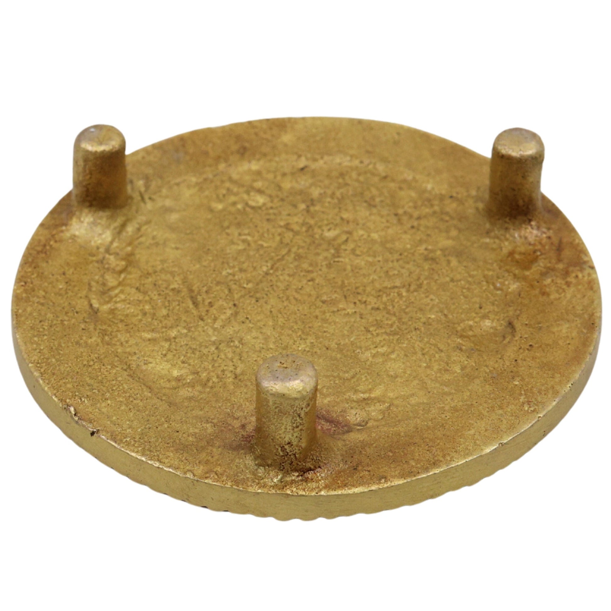 Brass Chowki, Handmade Pooja Chowki, Spiritual Bajot Home & Temple Decor, Gold, 3 Inch, 1 Piece