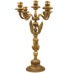 Brass Candle Holder Stand | Antique Deepam Stand & Decorative Lamp for Temple, Home & Festive Decor, Gold, 19.5 Inch, 1 Piece
