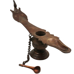 Brass Antique Kerala Lamp | Handcrafted Nilavilakku Deepam for Pooja, Temple & Home Décor, Gold, 7 Inch, 1 Piece