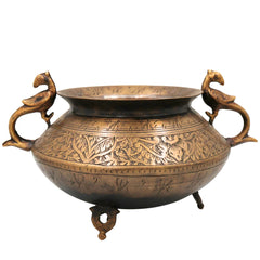 Brass Pot | Handcrafted Brass Planter, Temple & Home Decor, Gold, 6 Inch, 1 Piece