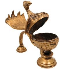 Brass Peacock Dhoopdani, Handcrafted Incense burner, Loban burner home Purifying, Gold, 6.5 Inch, 1 Piece